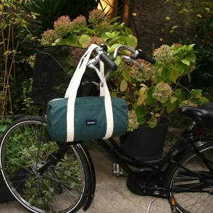 Sac Mini Bowling Vert & Ecru, doublure écossaise