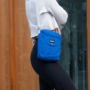 Sacoche Bleue & Ecru, doublure grise