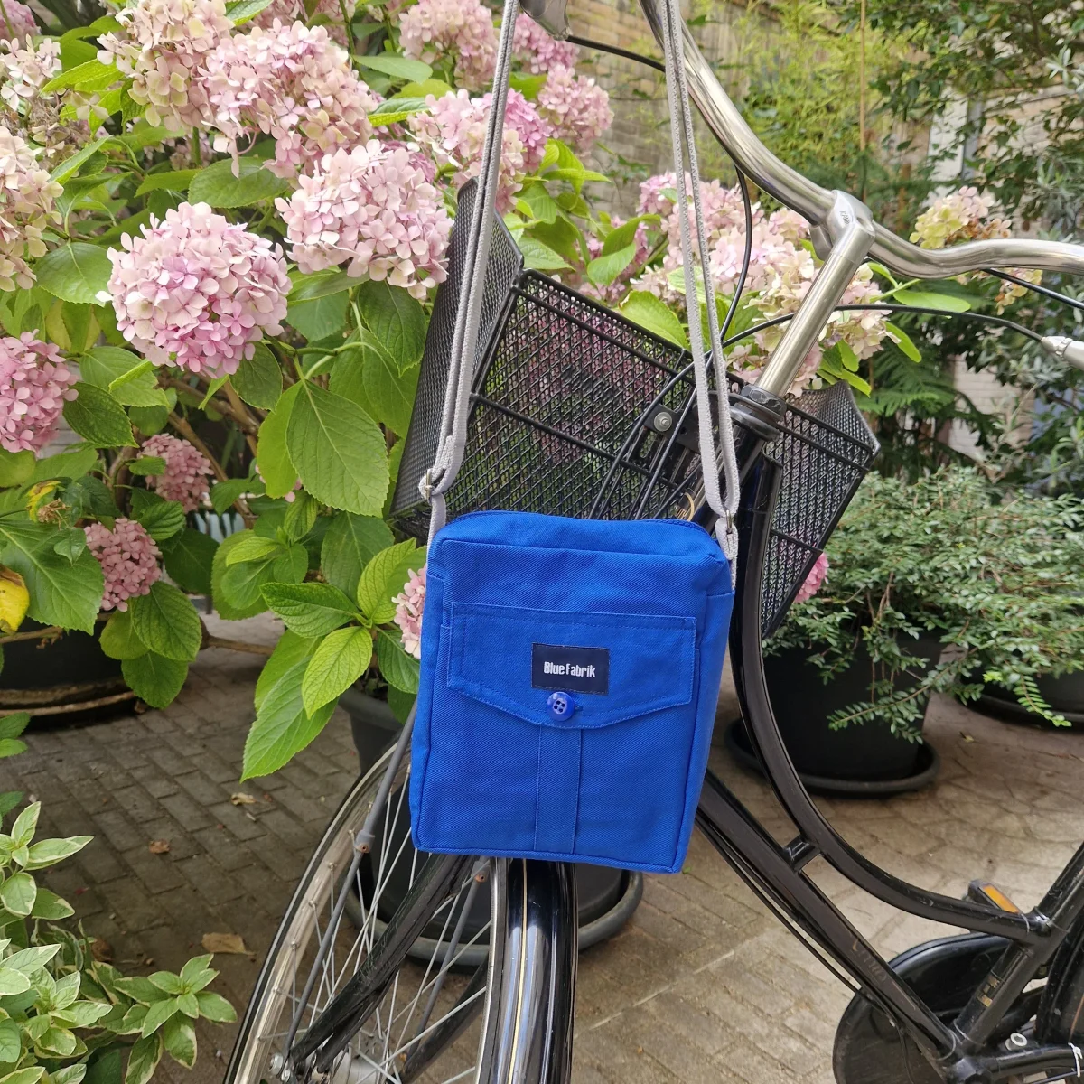 Sacoche Bleu & Gris, doublure grise – Image 2