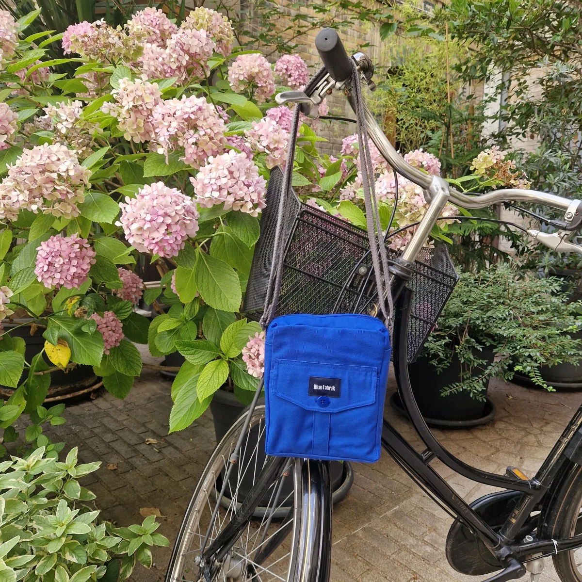 Sacoche Bleu & Gris anthracite, doublure grise