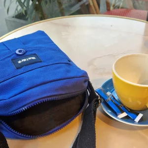 Sacoche Bleu & Bleu marine, doublure marine