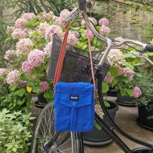 Sacoche Bleue & Orange, doublure jaune