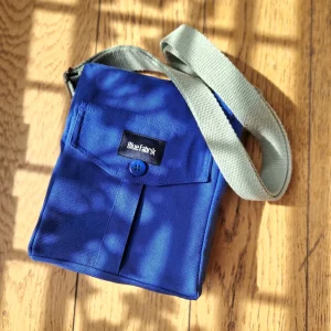 Sacoche Bleue & Vert d'eau, doublure vert sapin