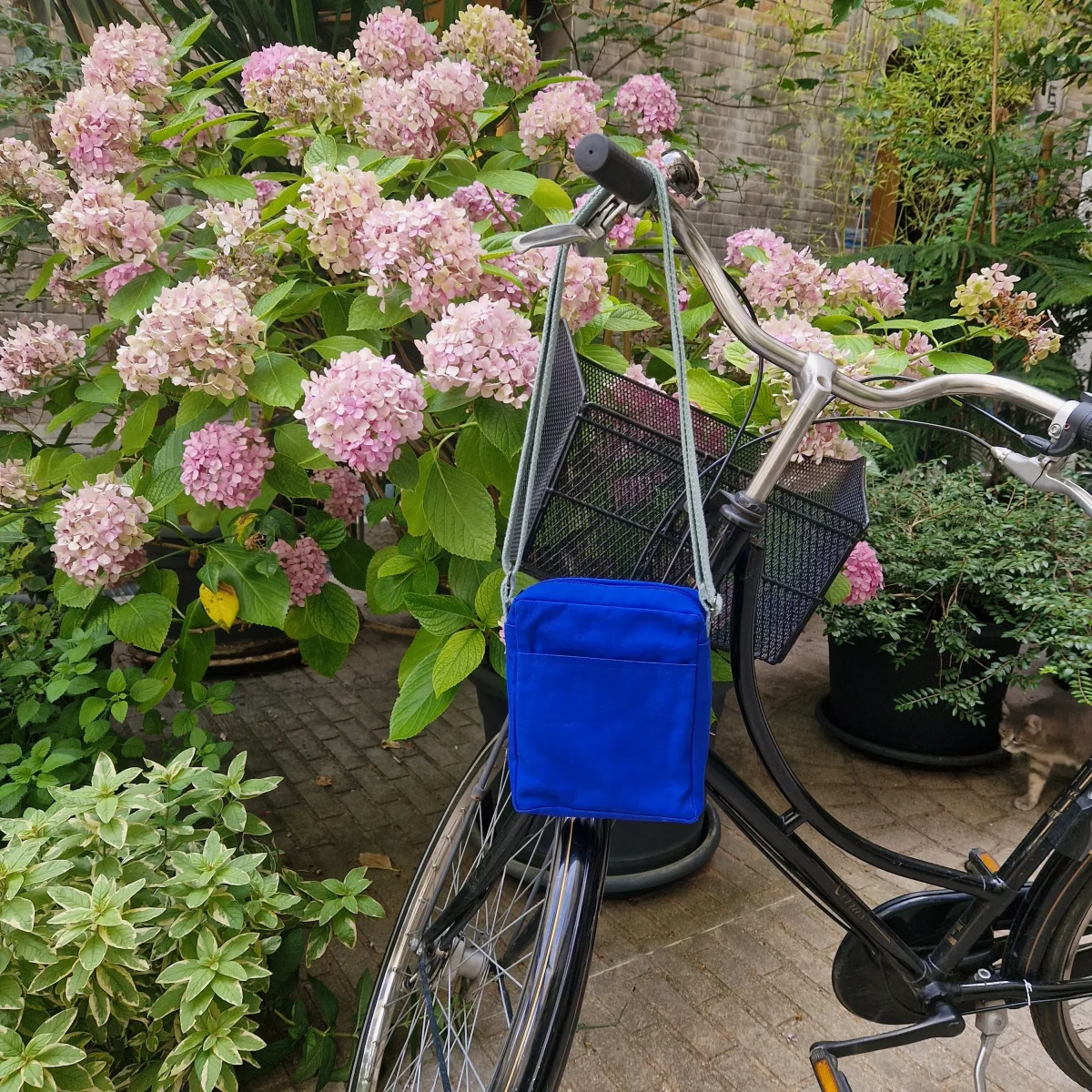 Sacoche Bleue & Vert d'eau, doublure vert sapin – Image 4