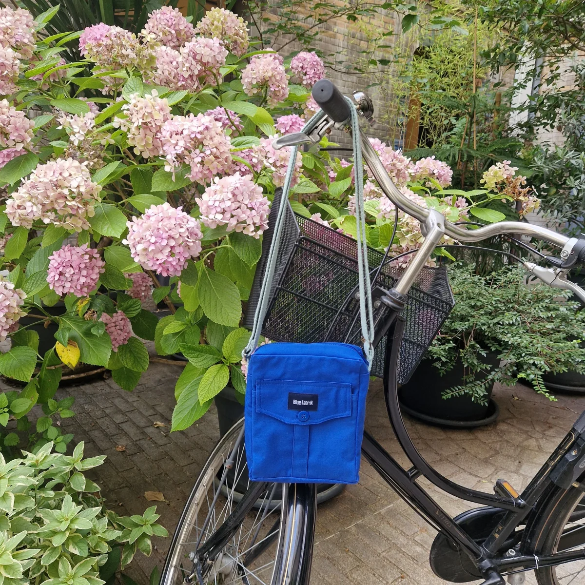 Sacoche Bleue & Vert d'eau, doublure vert sapin – Image 3