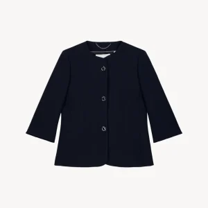 Veste marine avec boutons oeillet