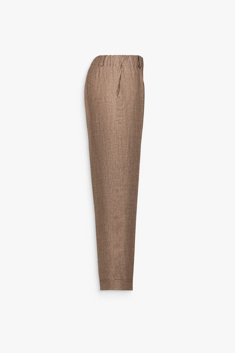 Pantalon en lin marron glacé – Image 3