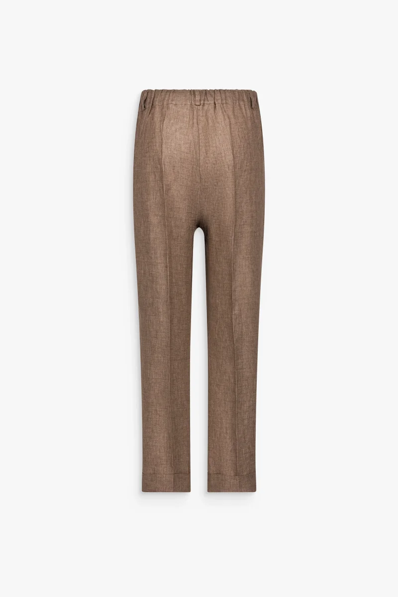 Pantalon en lin marron glacé – Image 4