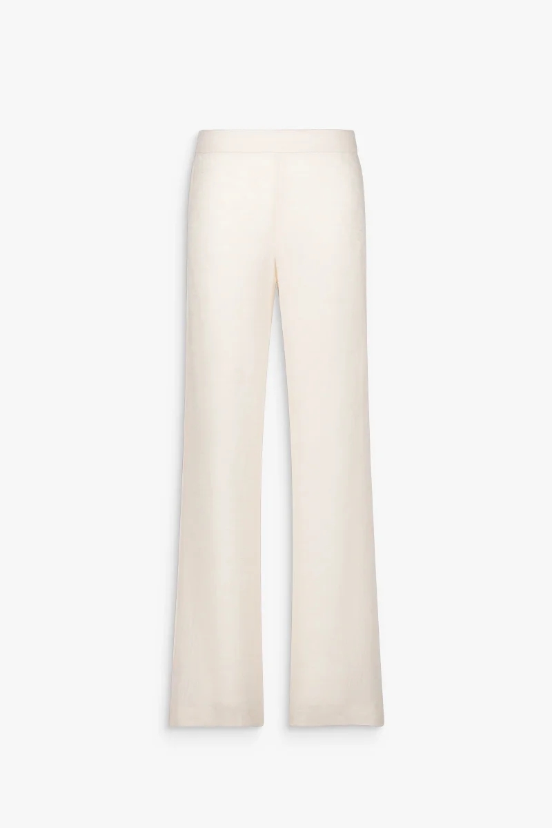 Pantalon droit lin blanc cassé – Image 2