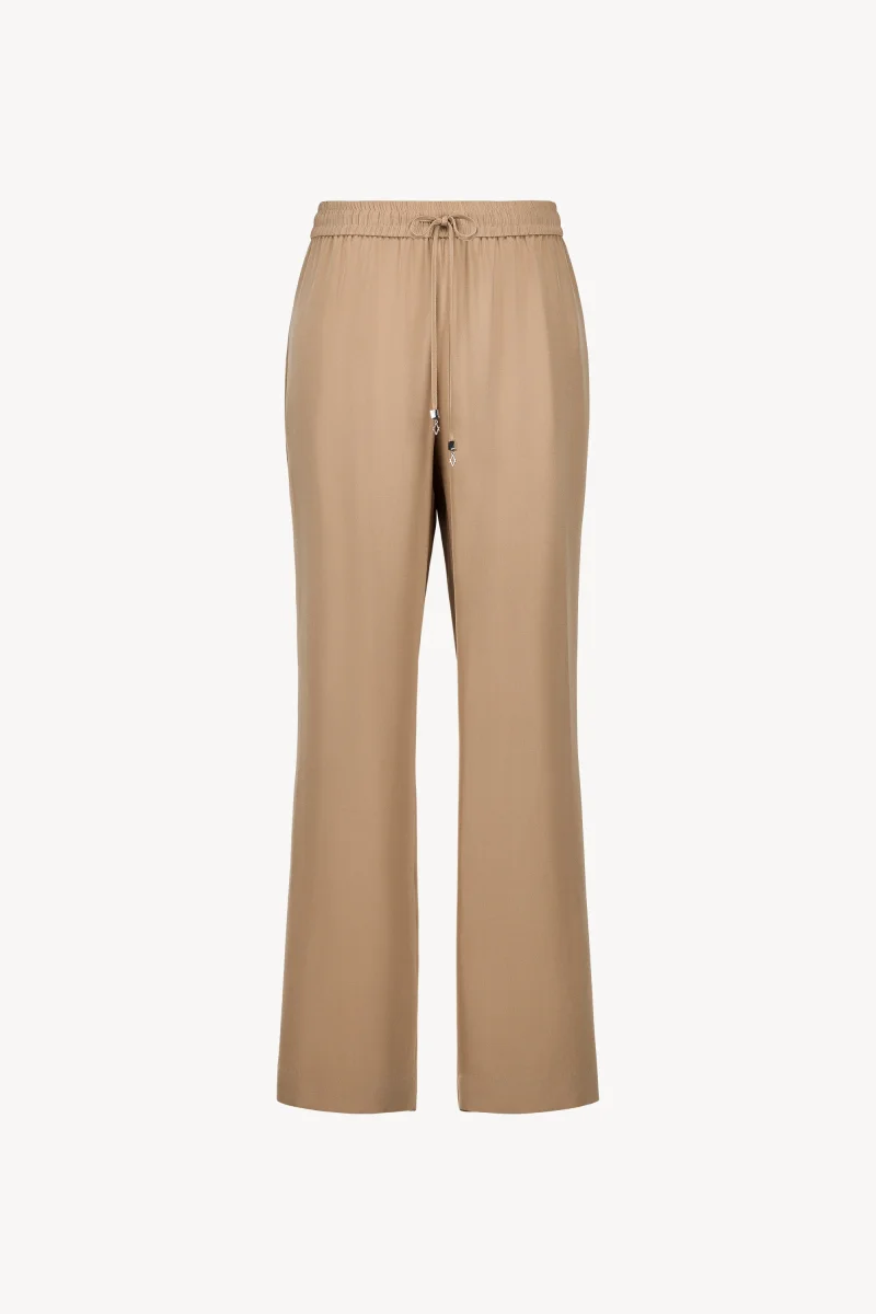 Pantalon fluide en soie beige – Image 2
