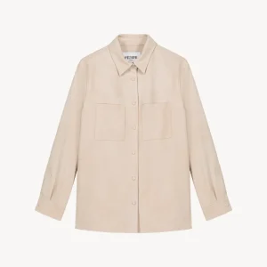 Surchemise en daim beige clair