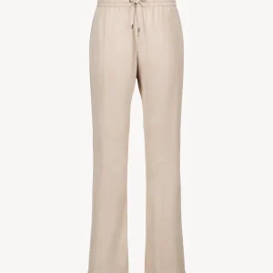 Pantalon droit en daim beige clair