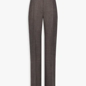 Pantalon droit en tartan ébène