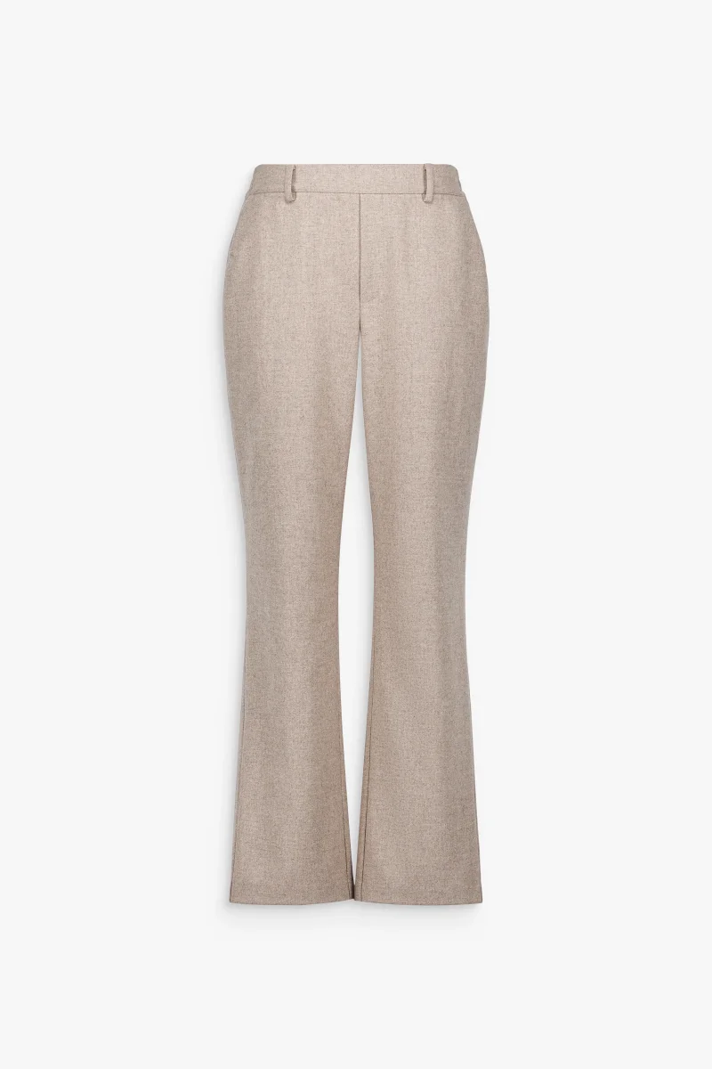 Pantalon droit taupe en laine – Image 2