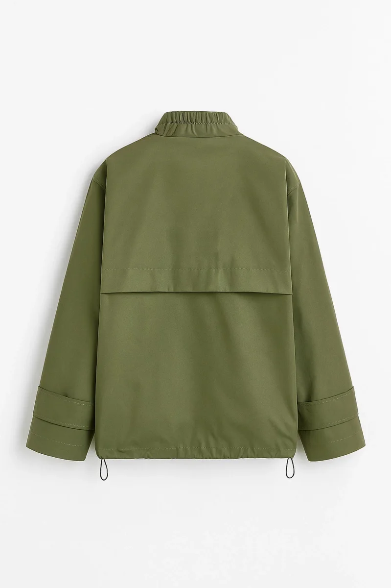 Veste saharienne vert kaki à cordons ajustables – Image 6