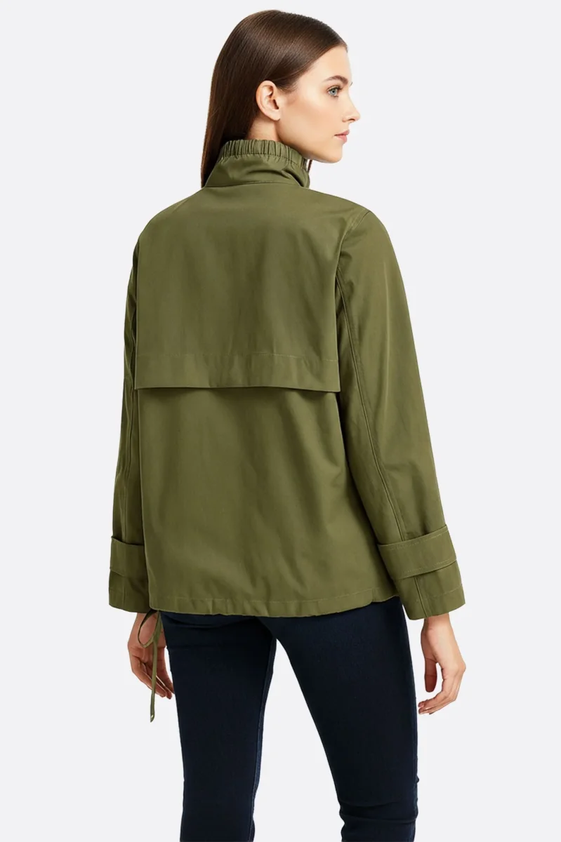 Veste saharienne vert kaki à cordons ajustables – Image 4